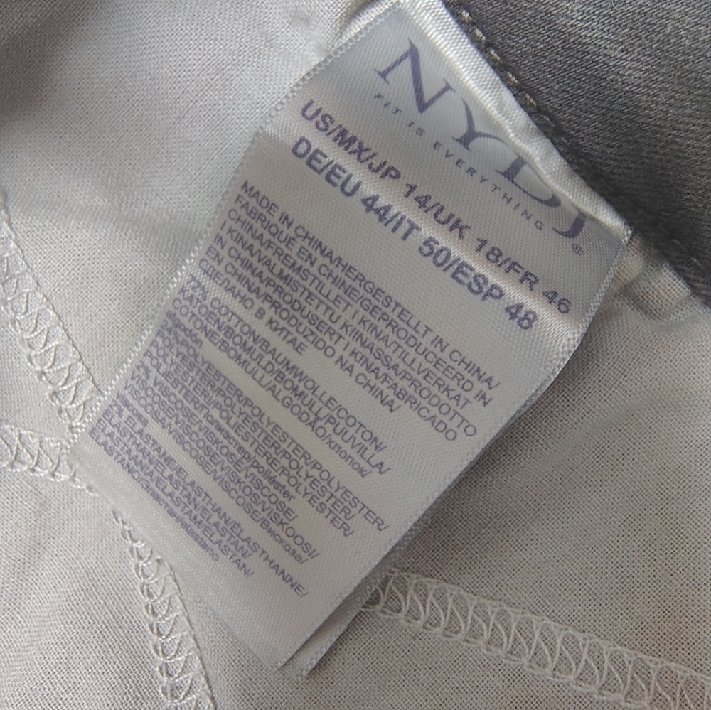 NWT NYDJ Ami Skinny Stretch Jeans "Folsom" Women's 14 Charcoal Faded Black NEW! - Picture 6 of 9